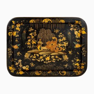 Chinese Lacquer Chinoiserie Tray, 1930s
