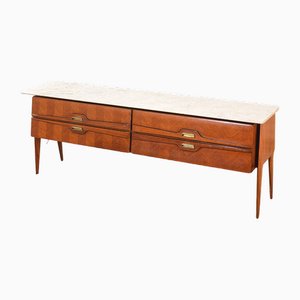 Commode with Four Drawers & Marble Top from La Permanente Mobili Cantù, 1950s