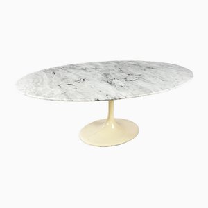 Large Vintage Italian Oval Marble Dining Table, 1960s