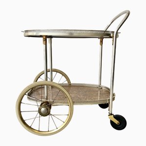 Vintage Chrome Drinks Trolley on Wheels
