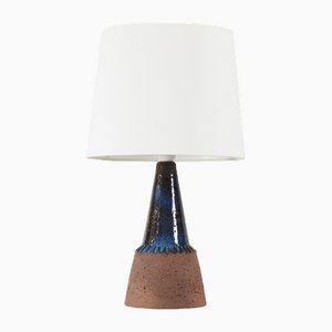 Lampada da tavolo brutalista in ceramica blu di Sejer, Danimarca, anni '60