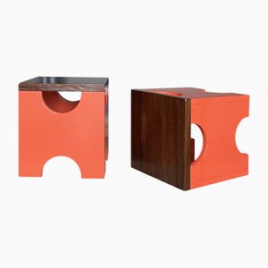 Ettore Sottsass zugeschriebenes Dado Hocker Set für Poltronova, 1960er