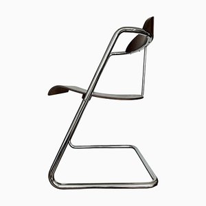 Bauhaus Tubular Steel Chrome Chair H-138 attributed to J. Halabala, 1930s