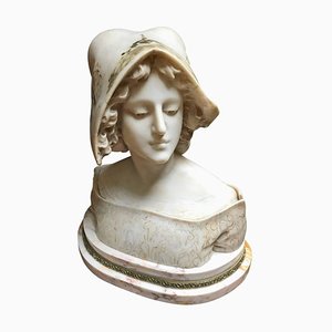 Vicari Cristoforo, Bust of Woman, 1890s, Marble