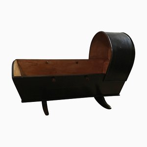 Cama cuna escocesa del siglo XIX en colores originales, década de 1890