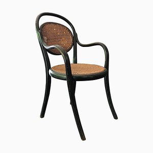 Black Beech Childrens Armchair attributed to Thonet, 1890s