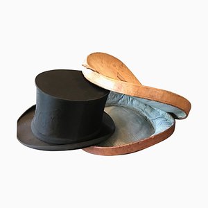 19th Century Hat Box and Hat, Paris, 1875, Set of 2