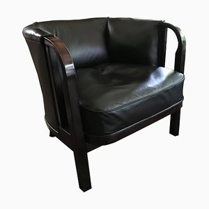 Club Bentwood Armchair in Leather from Thonet, 1915