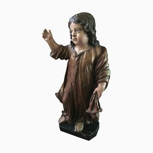 Niño San Juan "Sint Janneke" policromado, siglo XVIII, madera de tilo 65 cm de altura