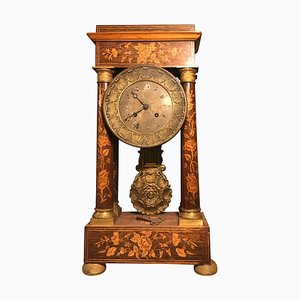 Horloge de Cheminée Empire en Marqueterie, 1810s