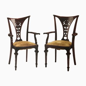 Bentwood Armchairs in Mahogany Colored, 1915, Set of 2
