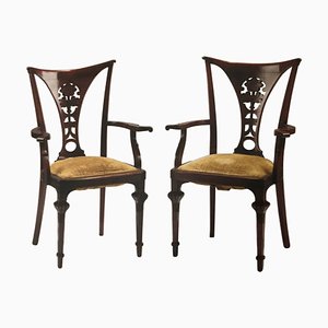 Set of Bentwood Armchairs in Mahogany Colored, 1915