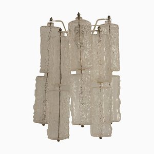 Lámpara de pared Mid-Century moderna de vidrio tallado a mano de Venini, Italia, años 60