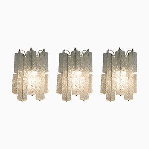 Mid-Century Modern Hendcrafted Glass Wall Lights from Venini, Italy, 1960s, Set of 3