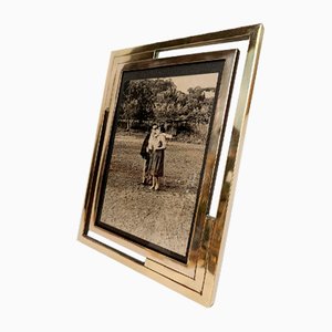 Mid-Century Gilded Brass Picture Photo Frame, Italy, 1970s