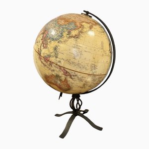 Globe Terrestre sur Support en Métal, 1930s