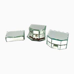 Mid-Century Mirrored Jewelry Boxes, France, 1940s, Set of 3
