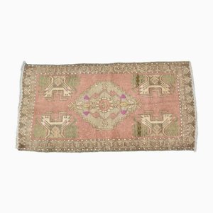 Small Pink Muted Oushak Entryway Rug