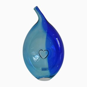 Blue Glass Vase from Kosta Boda, 1980s