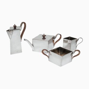 Servizio da tè e caffè Art Déco in argento sterling di Mappin & Webb, set di 4