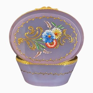 Casket with Hand Painted Cover in Opaline Glass