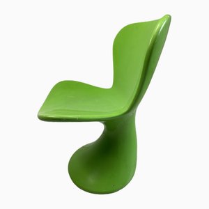 Grüner Fiberglas Stuhl in Form einer Blume im Stil von Pierre Paulin, 1970er