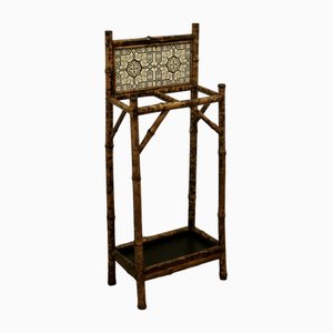 Victorian Bamboo and Tiled Stick and Umbrella Stand