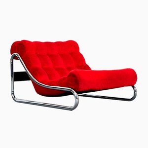 Vintage Swedish Red Impala Lounge Chair by Gillis Lundgren for Ikea, 1972