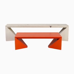Origami B Bench and Table by Matthias Demacker for Van Esch, 2000s, Set of 2