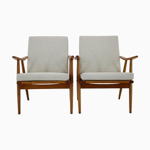 Fauteuils en Hêtre, Tchécoslovaquie, 1970s, Set de 2