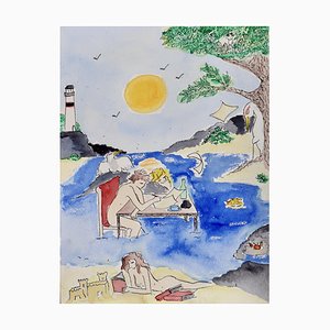 Gabrielle Rul, Une histoire de plage, 2021, Watercolor