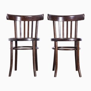 Saddle Back Bistro Dark Walnut Dining Chairs, 1960s, Set of 2