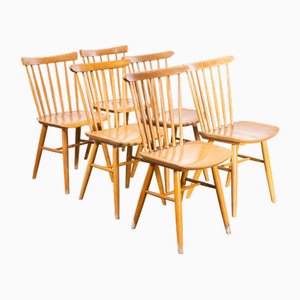 Harlequin Stickback Dining Chairs from Ton, 1950s, Set of 6
