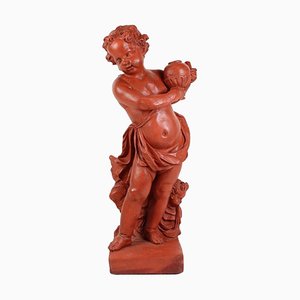 Late 19th Century Sculpture of Putto with Zephyr, France