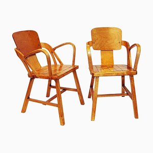 Vintage Norwegian Birch Arm Chairs by Per Aaslid, 1950s, Set of 2