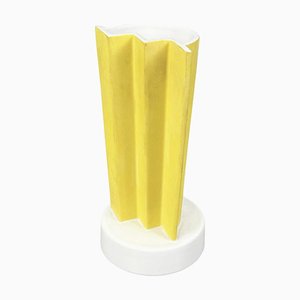 Modern Italian Yellow Ceramic Vase by Ettore Sottsass for A. Sarri, 1990s