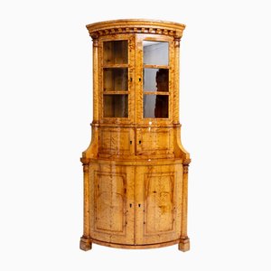 Antike Biedermeier Eckvitrine