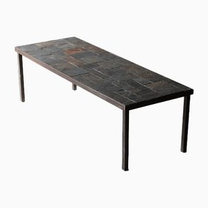 Vintage Coffee Table in Metal and Slate, 1960