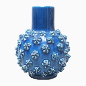 Kleine blaue Vase von Aldo Londi für Bitossi, 1960er