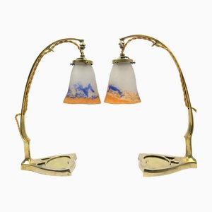Lámparas de mesa modernistas de David Gueron, década de 1890. Juego de 2