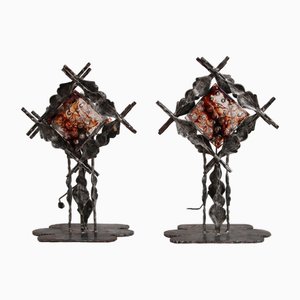 Brutalist Table Lamps, Sweden, 1960s, Set of 2