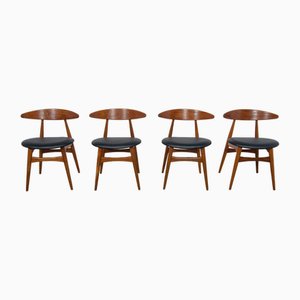 Sedie da pranzo Ch33 Mid-Century di Hans J. Wegner per Carl Hansen & Son, Danimarca, anni '60, set di 4