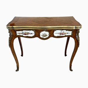 ictorian Porcelain and Ormolu Mounted Kingwood Card Console Table by G T Morant, London, 1850s