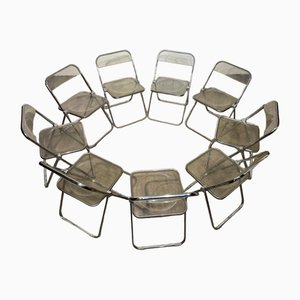 Plia Chairs by Giancarlo Piretti for Anonima Castelli, 1970s, Set of 9