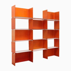 Mobilier Mural Modulaire Orange, France, 1960s