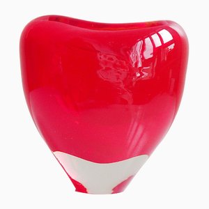 Jarrón Cuore de Murano Salviati en rojo de Maria Christina Hamel, Italia, años 90