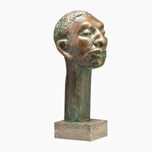Sigge Berggren, Skulptur, 1950er, Bronze auf Marmorsockel