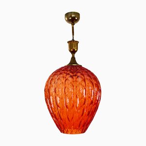 Red Murano Glass Pendant Lamp, 1950s