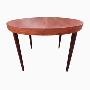 Round Rosewood Table with Integrated Extension, 1970s
