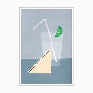 Gio Bellagio, Club Soda with Sandwich, 2023, Acrylic on Paper
